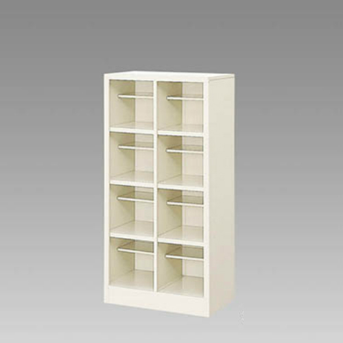 ナイキ シューズボックス オープンタイプ 中棚付 2列4段 8人用 セミホワイト SB24N-SH