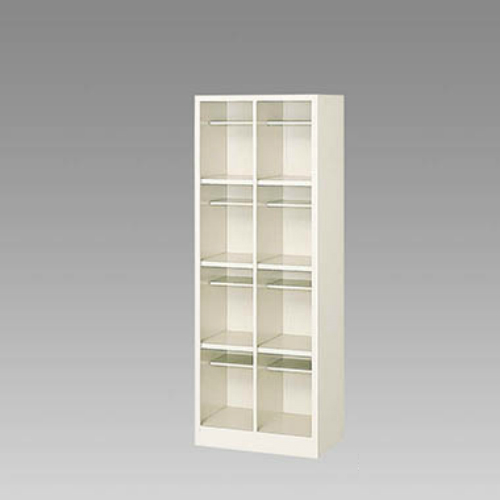 ナイキ シューズボックス オープンタイプ 中棚付/ロングシューズ用 2列4段 8人用 セミホワイト SB24NL-SH