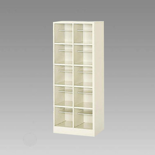 ナイキ シューズボックス オープンタイプ 中棚付 2列5段 10人用 セミホワイト SB25N-SH