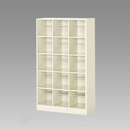 ナイキ シューズボックス オープンタイプ 中棚付 3列5段 15人用 セミホワイト SB35N-SH