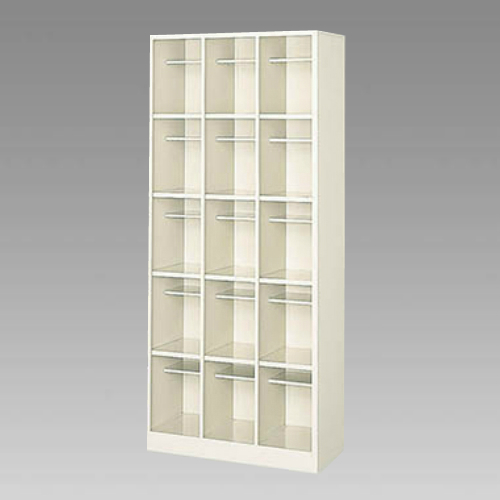 ナイキ シューズボックス オープンタイプ 中棚付/ロングシューズ用 3列5段 15人用 セミホワイト SB35NL-SH