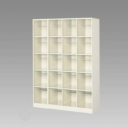 ナイキ シューズボックス オープンタイプ 中棚付 4列5段 20人用 セミホワイト SB45NM-SH