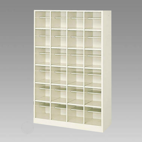 ナイキ シューズボックス オープンタイプ 中棚付 4列6段 24人用 セミホワイト SB46N-SH