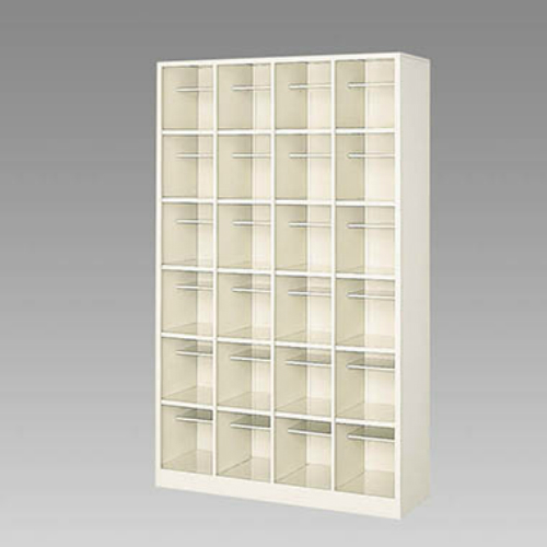 ナイキ シューズボックス オープンタイプ 中棚付 4列6段 24人用 セミホワイト SB46NM-SH
