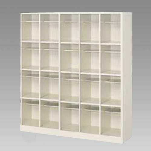 ナイキ シューズボックス オープンタイプ 中棚付/ロングシューズ用 5列4段 20人用 セミホワイト SB54NL-SH