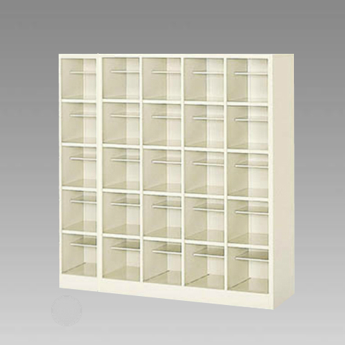 ナイキ シューズボックス オープンタイプ 中棚付 5列5段 25人用 セミホワイト SB55N-SH