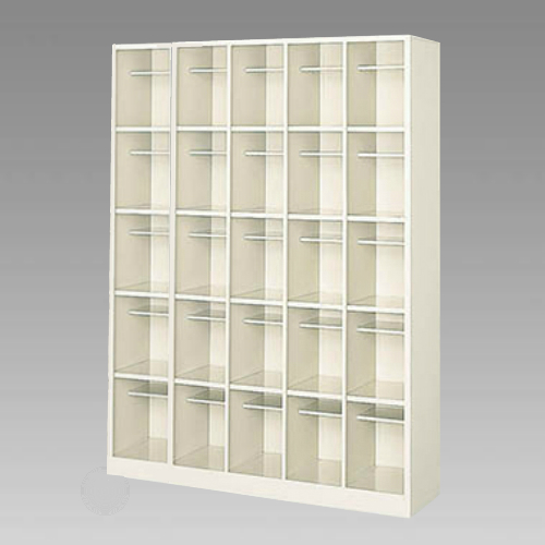 ナイキ シューズボックス オープンタイプ 中棚付/ロングシューズ用 5列5段 25人用 セミホワイト SB55NL-SH