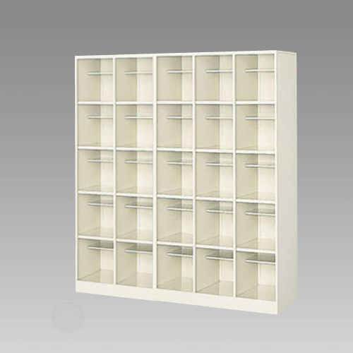 ナイキ シューズボックス オープンタイプ 中棚付 5列5段 25人用 セミホワイト SB55NM-SH