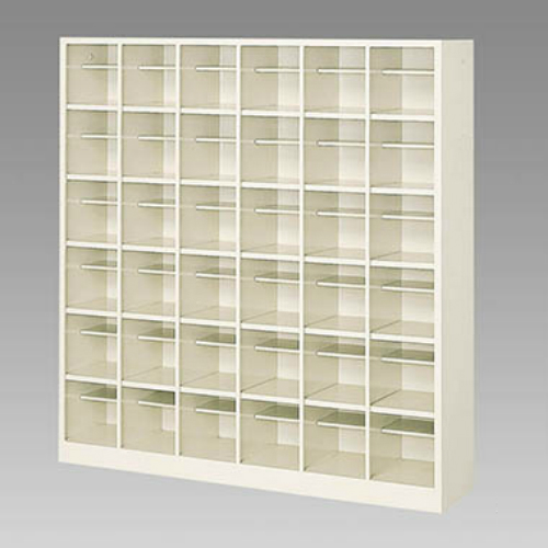 ナイキ シューズボックス オープンタイプ 中棚付 6列6段 36人用 セミホワイト SB66N-SH