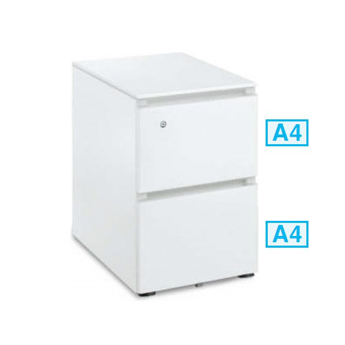 コクヨ GXワゴン 2段(A2) シリンダー錠 引き出し付き 薄型自在キャスター付き SD-GX46A2