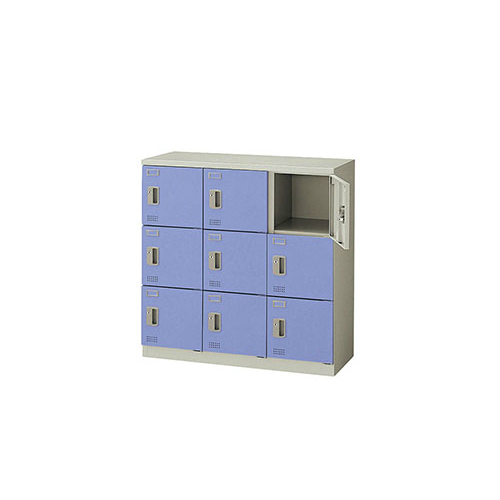 ナイキ スクールロッカー（扉付） 9人用 錠付 W900×D380×H900mm SL0909K-9-AW/SL0909K-9-BL