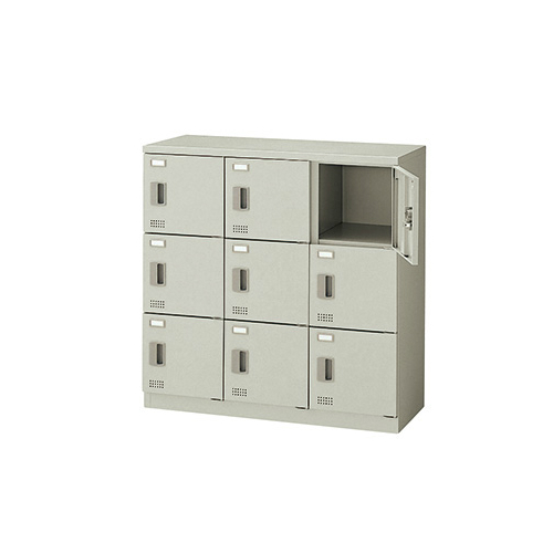 ナイキ スクールロッカー（扉付） 9人用 南京錠用 W900×D380×H900mm SL0909N-9-AW