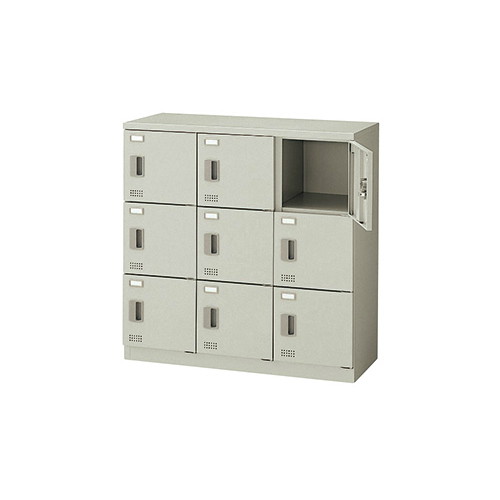 ナイキ スクールロッカー（扉付） 9人用 錠なし W900×D380×H900mm SL0909S-9-AW/SL0909S-9-BL