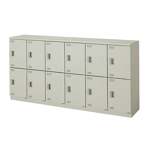 ナイキ スクールロッカー（扉付） 12人用 錠なし W1800×D380×H900mm SL1809S-12-AW/SL1809S-12-BL