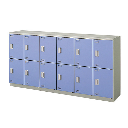 ナイキ スクールロッカー（扉付） 12人用 錠なし W1800×D380×H900mm SL1809S-12-AW/SL1809S-12-BL