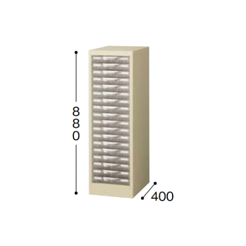 ナイキ パンフレットケース A4タイプ 1列浅型18段 W277×D400×H880mm STD118S-A4