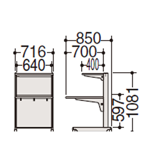 オカムラ OKAMURA OAラック パソコンラック ロータイプ 標準タイプ