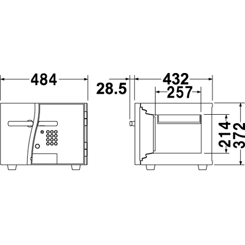エーコー(EIKO)D-FACE 耐火金庫 テンキー式/内蔵シリンダー錠 DFS2-E
