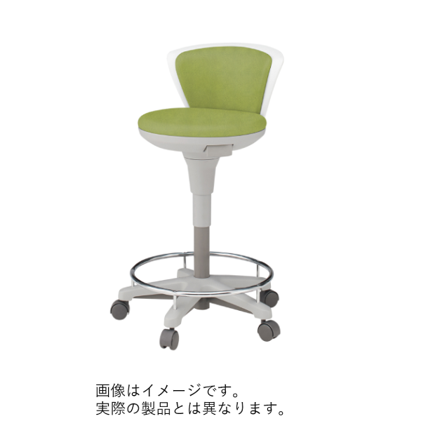 イトーキ 医療家具 サポートスツール 背なし 足掛付 キャスター付 布