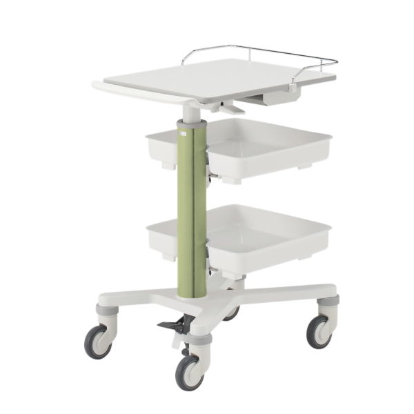 イトーキ 医療家具 メディワークカート-S ソフトエッジ天板・トレイ2段