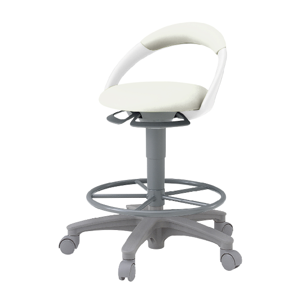 イトーキ 医療家具 サポートスツール 背付 足掛付 キャスター付