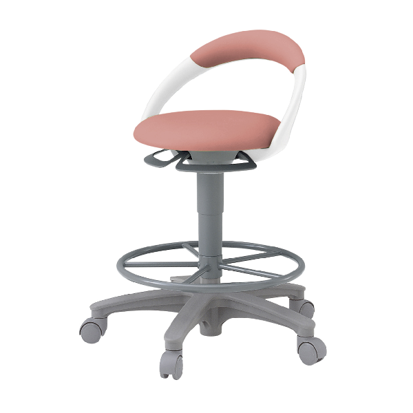 イトーキ 医療家具 サポートスツール 背付 足掛付 キャスター付 ビニールレザー張り PCK-1102DL-M6