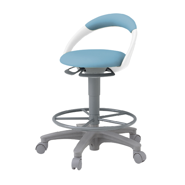 イトーキ 医療家具 サポートスツール 背付 足掛付 キャスター付