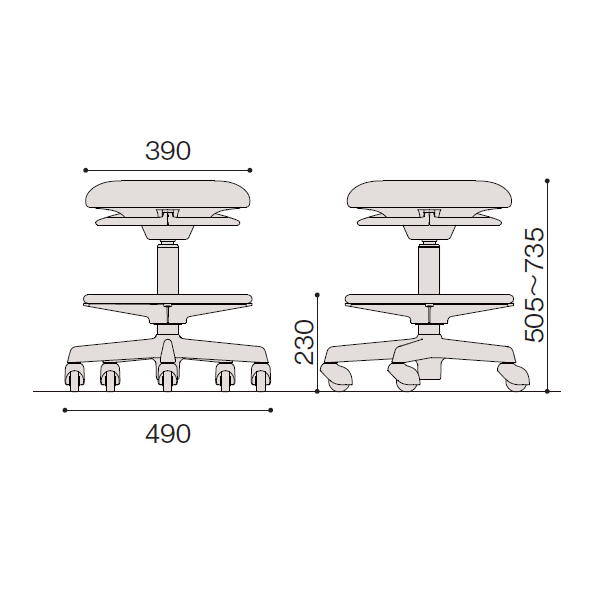 イトーキ 医療家具 サポートスツールS (Support Stool S) サイズ