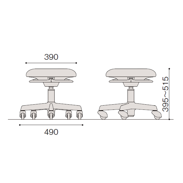 イトーキ 医療家具 サポートスツールS (Support Stool S) サイズ