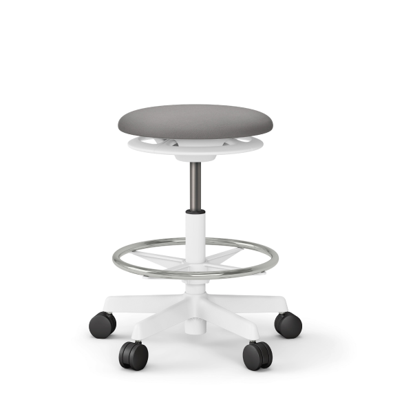 イトーキ 医療家具 サポートスツールS (Support Stool S) ランバーフレームなし足掛付 ナイロン双輪キャスター PCK-601DLP-W9C4