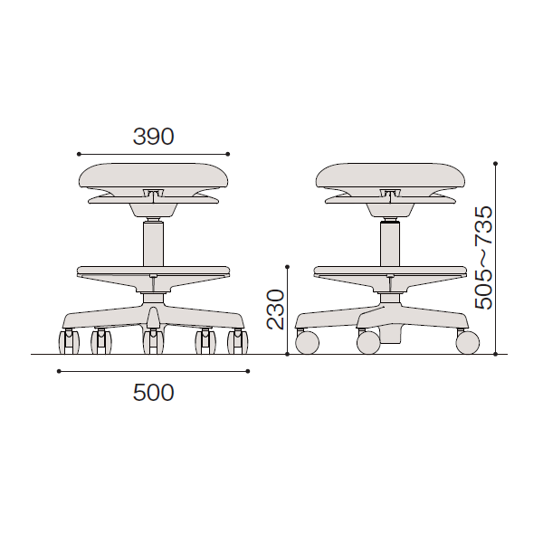 イトーキ 医療家具 サポートスツールS (Support Stool S) サイズ