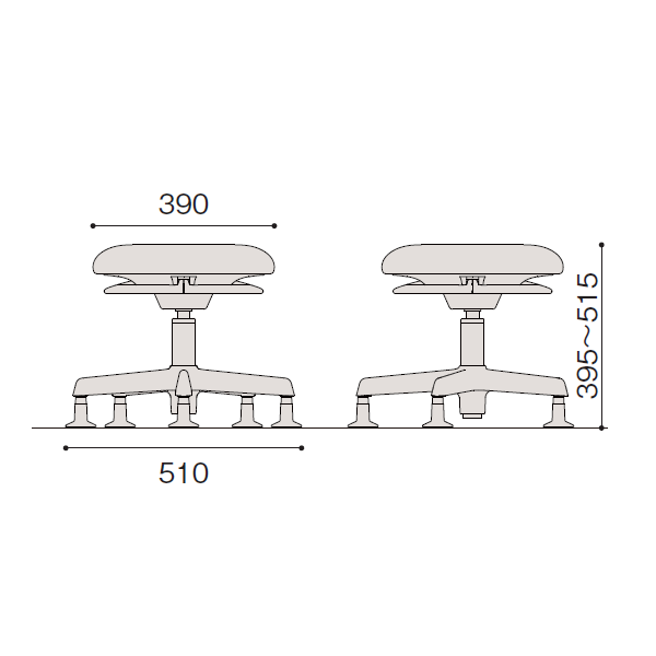 イトーキ 医療家具 サポートスツールS (Support Stool S) サイズ