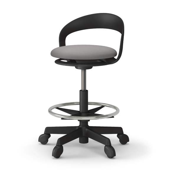 イトーキ 医療家具 サポートスツールS (Support Stool S) ランバーフレーム付足掛付 ゴム単輪キャスター PCK-610DLP-T1C4