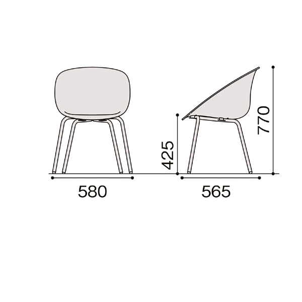 イトーキ ワンチェア スチール4本脚タイプ ヌードシェル KLD-945-