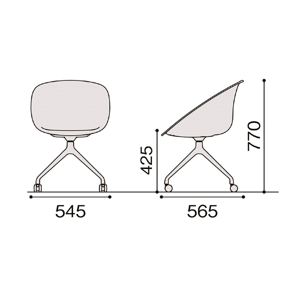 イトーキ ワンチェア 回転脚タイプ ヌードシェル KLD-975-