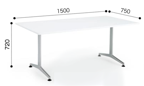 コクヨ ミーティングテーブル ジュート T字 塗装脚 角形天板 アジャスタータイプ スクエアエッジ MT-JTT157