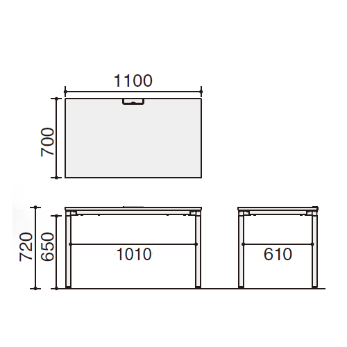 コクヨ KOKUYO デルフィ2デスクシステム スタンダードテーブル 配線取