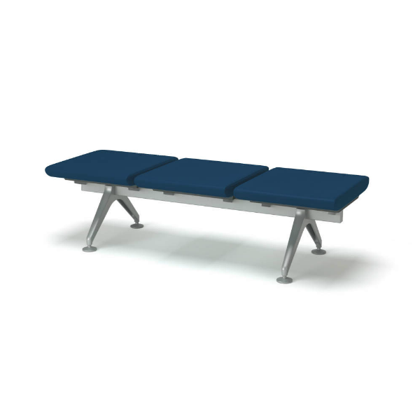 コクヨ ロビーチェアー 4700シリーズ 背なし 3連 布/エコPVレザー W1575×D550×H425 CN-4703B