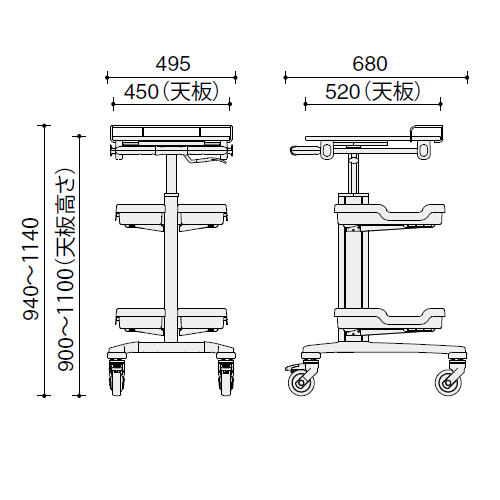 コクヨ スタッフステーション NURSING CART FREE＋ ナーシングカート  