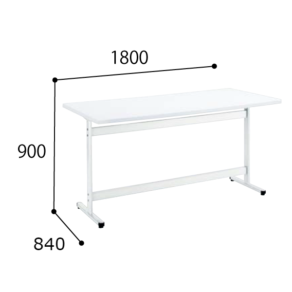 コクヨ スタッフステーション ナーステーブル T字脚タイプ スクエア天板 D840 配線キャップなし HT1-T1885HX
