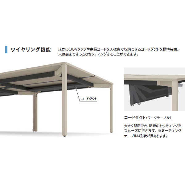 コクヨ ミーティングテーブル オプト(Opt) ワークテーブル ワイヤリング機能