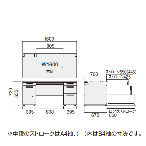 コクヨ iSデスクシステム 両袖デスク W1600×D700×H720 B4タイプ