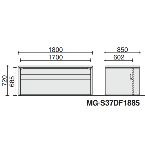 コクヨ 役員室用家具 マネージメント S370シリーズ スタンダードデスク W1800×D850×H720 MG-S37DF1885 サイズ