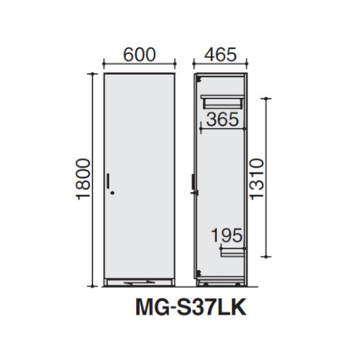 コクヨ 役員室用家具 マネージメント S370シリーズ ロッカー  W600×D465×H1800 MG-S37LK サイズ