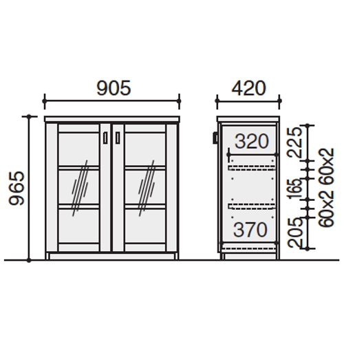 S350 サイドキャビネット サイズ