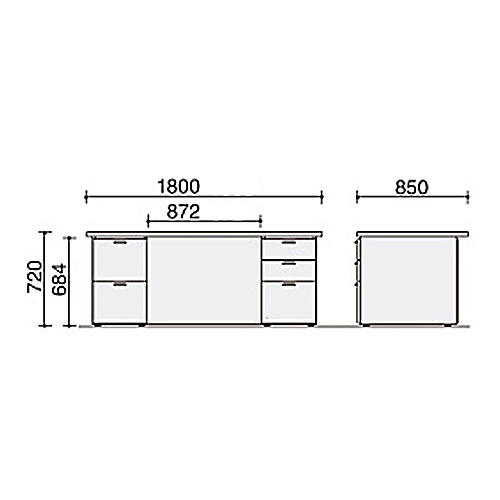 コクヨ 役員室用家具 マネージメント550シリーズ 両袖デスク（W1800