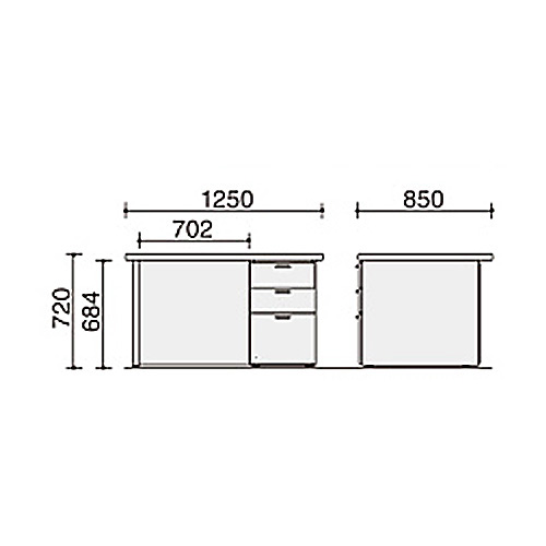 コクヨ 役員室用家具 マネージメント550シリーズ 片袖デスク W1250