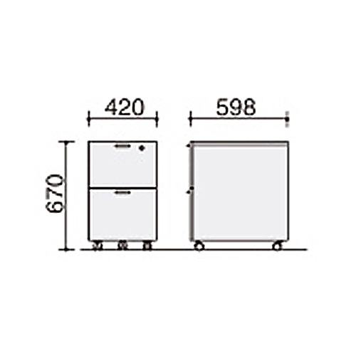 コクヨ 役員室用家具 マネージメント550シリーズ サイドワゴン（2段