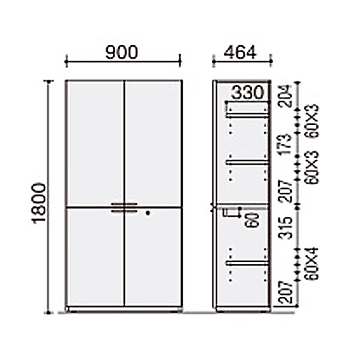 コクヨ 役員室用家具 マネージメント550シリーズ 両開き書棚 木扉