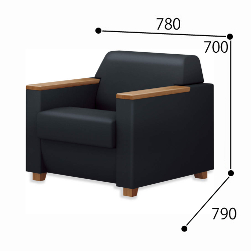 コクヨ 応接セット リアクト アームチェアー 本革＋エコPVCレザー MRA-5M-W35/MRA-5M-W39